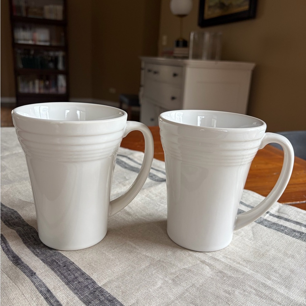 Pair of fiesta ware retired bistro latte mugs